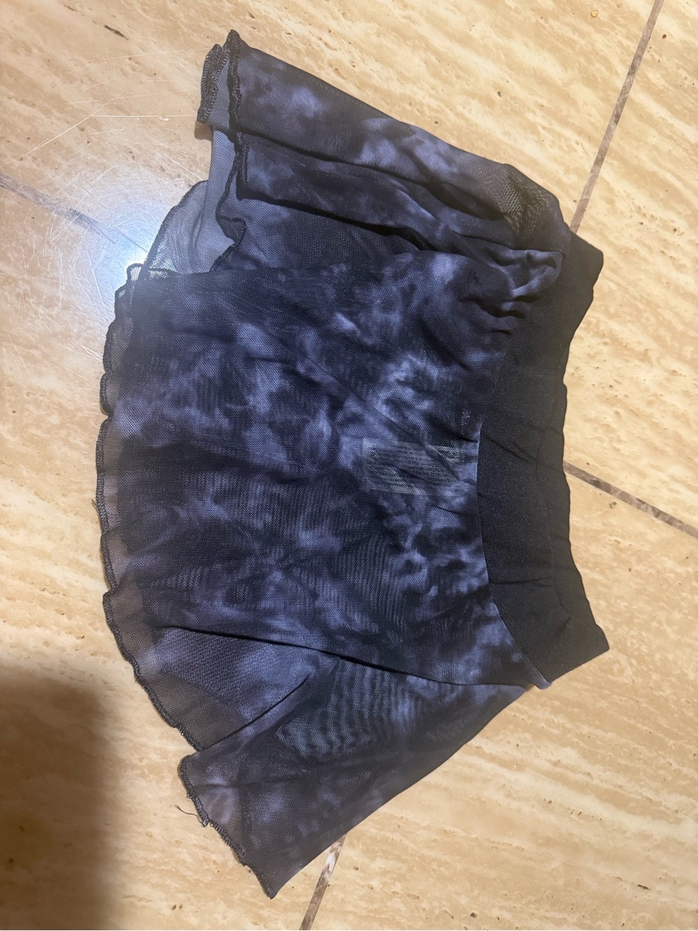 Mirella Black and Charcoal Layered Mini Skirt